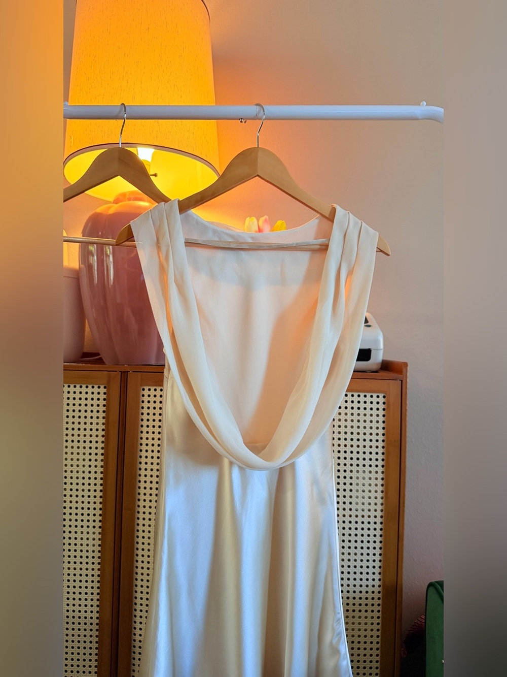 Reformation Jonelle Silk Dress In Almond, NWOT, NEVER WORN, NO FLAWS. - Picture 12 of 16
